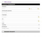 Abweichende Lieferanschrift bei Kundenanmeldung