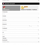 Abweichende Lieferanschrift bei Kundenanmeldung