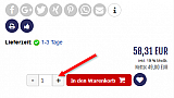 Stückzahl anpassbar mit Plus und Minus
