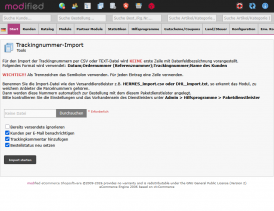 Versand-Trackingnummern importieren